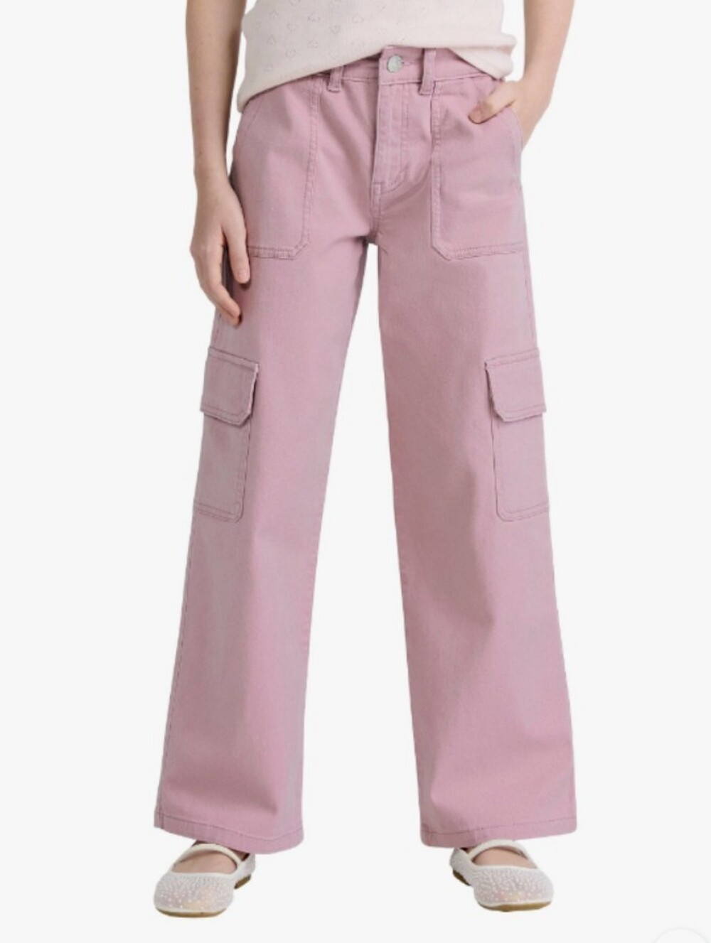 Levi's Pink Wide-Leg Cargo Jeans Girl 14 NWT